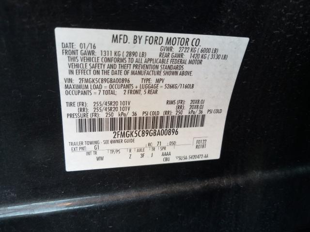 2016 FORD FLEX SEL 2FMGK5C89GBA00896
