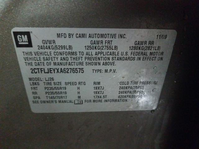 2010 GMC TERRAIN SL 2CTFLJEYXA6276575