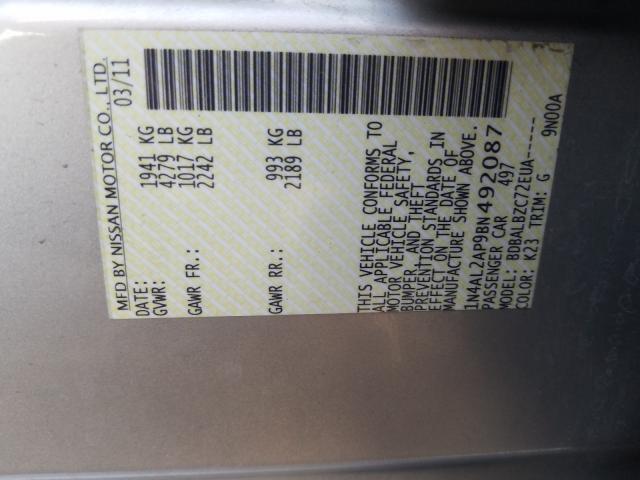 2011 NISSAN ALTIMA BAS 1N4AL2AP9BN492087