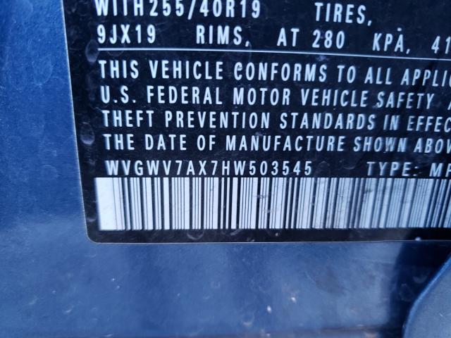 2017 VOLKSWAGEN TIGUAN SEL WVGWV7AX7HW503545