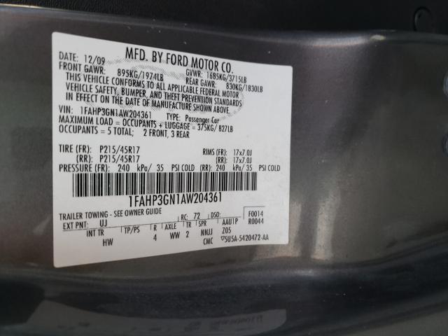 2010 FORD FOCUS SES 1FAHP3GN1AW204361