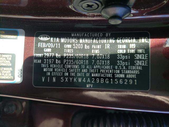2011 KIA SORENTO SX 5XYKW4A29BG156291