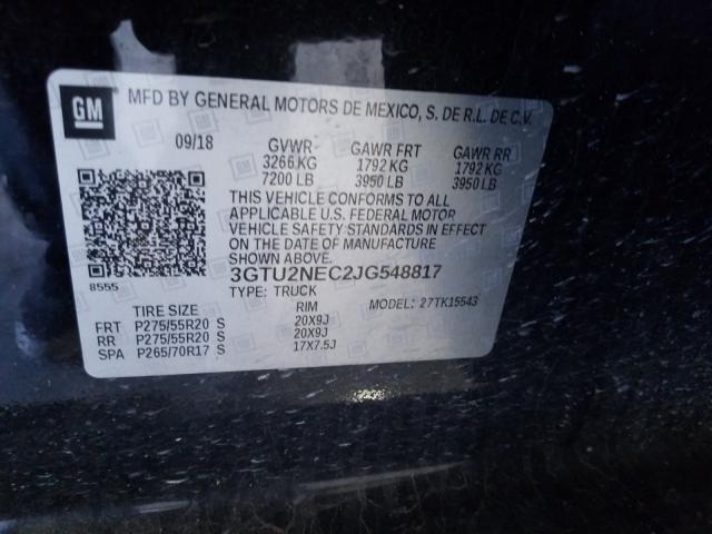 2018 GMC SIERRA K15 3GTU2NEC2JG548817