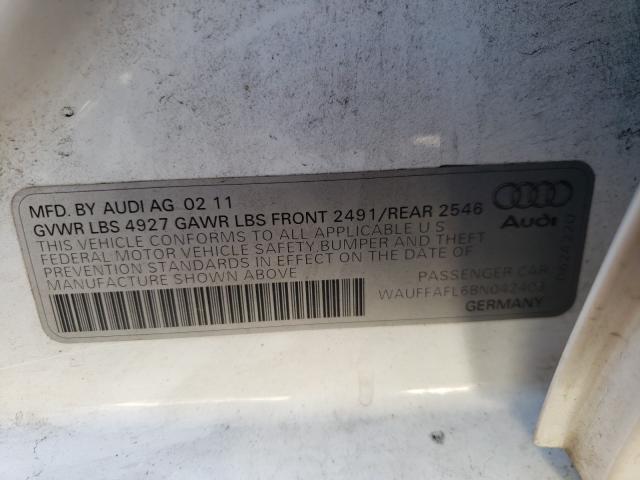 2011 AUDI A4 PREMIUM WAUFFAFL6BN042403
