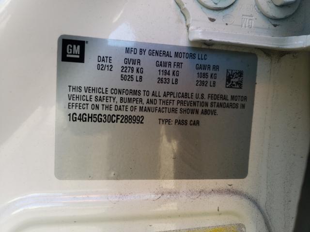 2012 BUICK LACROSSE P 1G4GH5G30CF288992