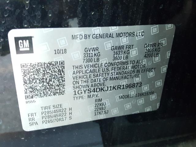2019 CADILLAC ESCALADE P - 1GYS4DKJ1KR196873