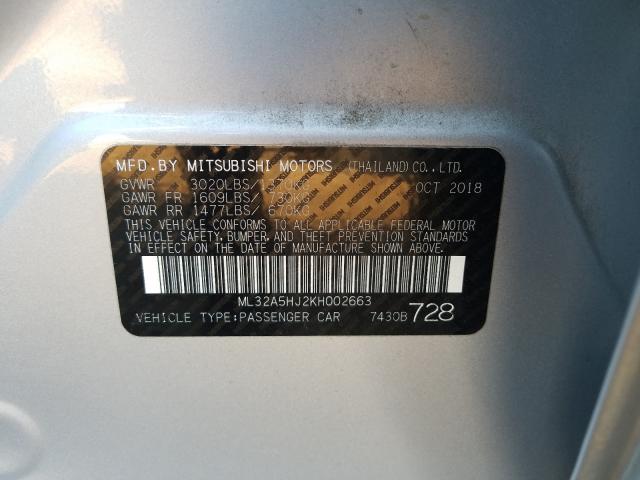 2019 MITSUBISHI MIRAGE LE ML32A5HJ2KH002663