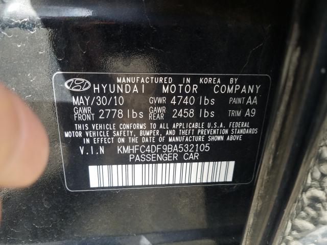 2011 HYUNDAI AZERA GLS KMHFC4DF9BA532105