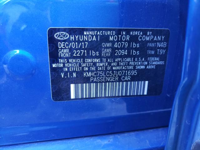 2018 HYUNDAI IONIQ SEL KMHC75LC5JU071695