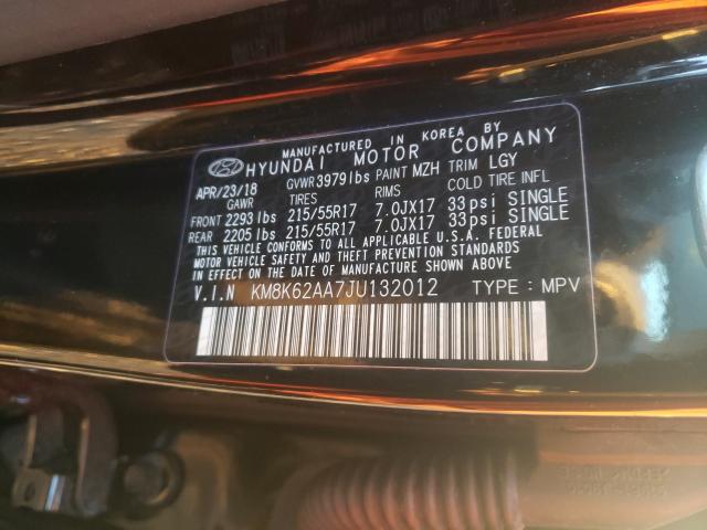2018 HYUNDAI KONA SEL KM8K62AA7JU132012