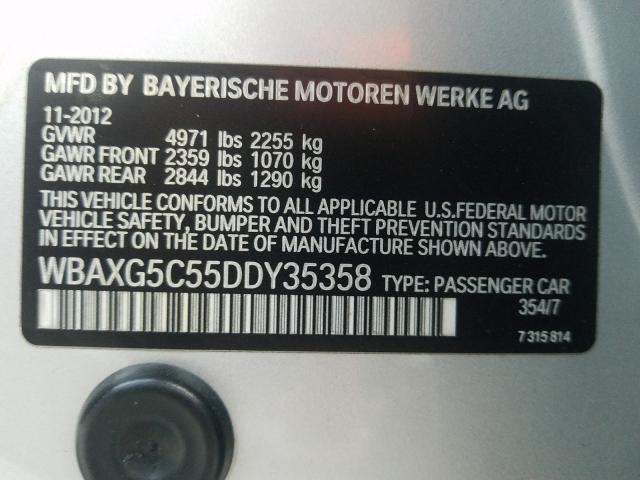 2013 BMW 528 I WBAXG5C55DDY35358