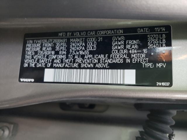 2015 VOLVO XC60 T5 YV4612RJ7F2699491