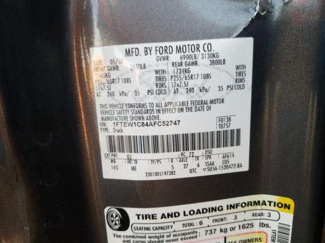 2010 FORD F150 SUPER - 1FTEW1C84AFC52747