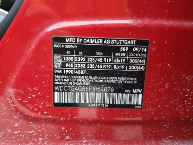 2015 MERCEDES-BENZ GLA 250 4M WDCTG4GB8FJ064078