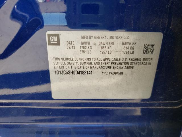 2013 CHEVROLET SONIC LT 1G1JC5SH0D4182141