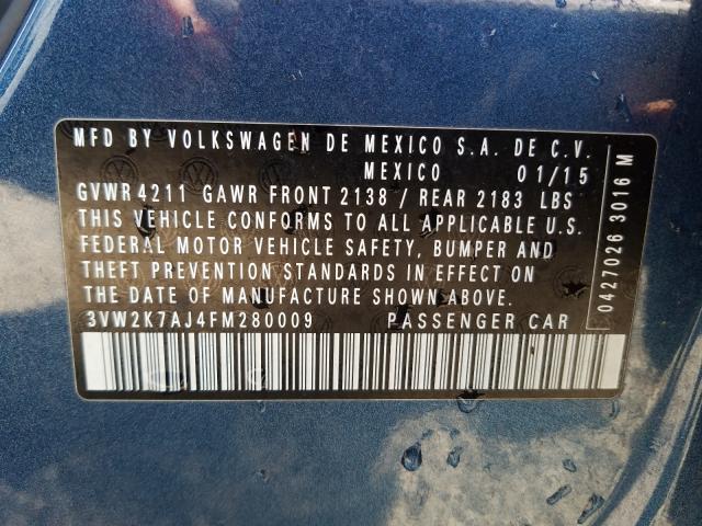 2015 VOLKSWAGEN JETTA BASE 3VW2K7AJ4FM280009