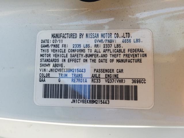 2011 INFINITI G37 BASE - JN1CV6EK8BM215443