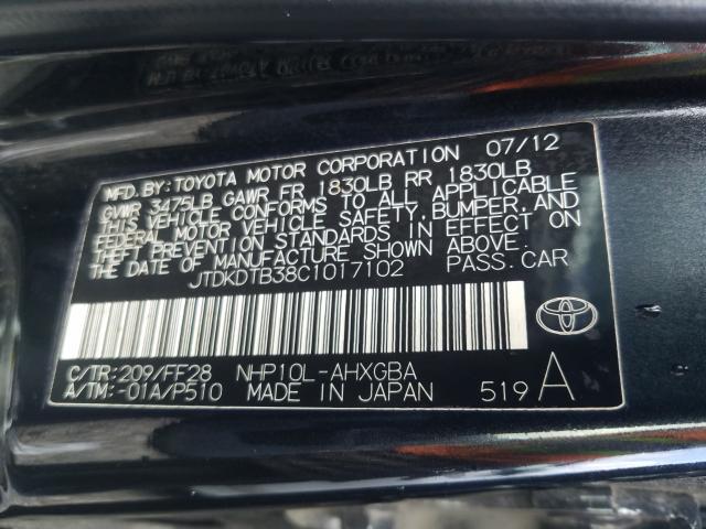 2012 TOYOTA PRIUS C JTDKDTB38C1017102