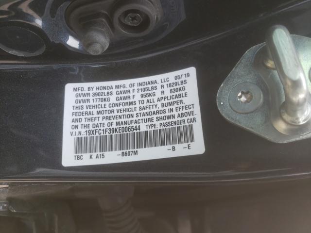 2019 HONDA CIVIC EX 19XFC1F39KE006544