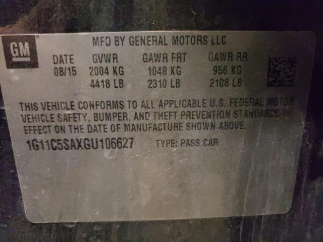 2016 CHEVROLET MALIBU LIM 1G11C5SAXGU106627