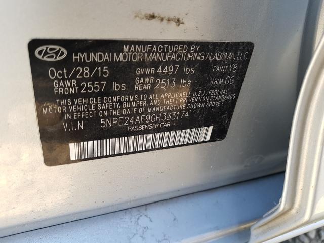 2016 HYUNDAI SONATA SE 5NPE24AF9GH333174