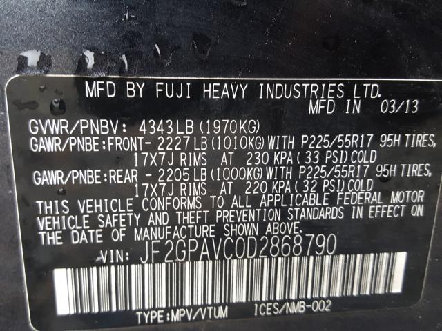 2013 SUBARU XV CROSSTR JF2GPAVC0D2868790