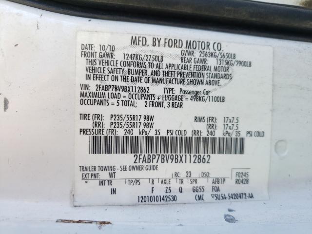 2011 FORD CROWN VICT 2FABP7BV9BX112862