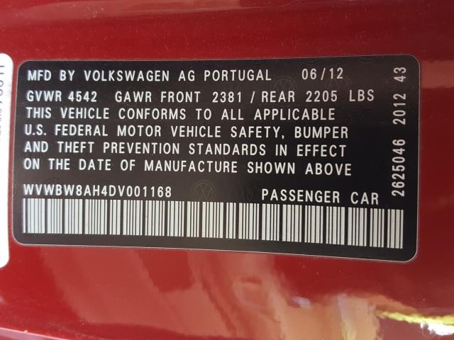 2013 VOLKSWAGEN EOS KOMFOR WVWBW8AH4DV001168