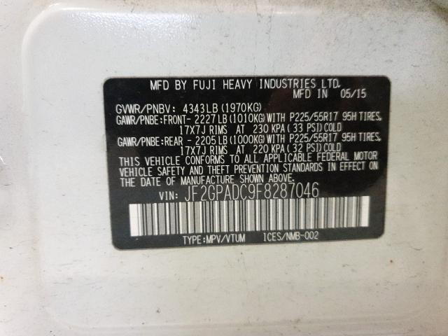 2015 SUBARU XV CROSSTR JF2GPADC9F8287046