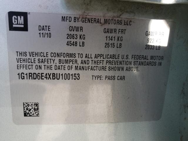 2011 CHEVROLET VOLT 1G1RD6E4XBU100153