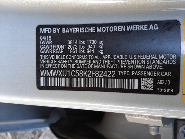 2019 MINI COOPER WMWXU1C58K2F82422