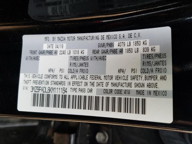 2019 MAZDA 3 PREFERRE 3MZBPADL8KM111164