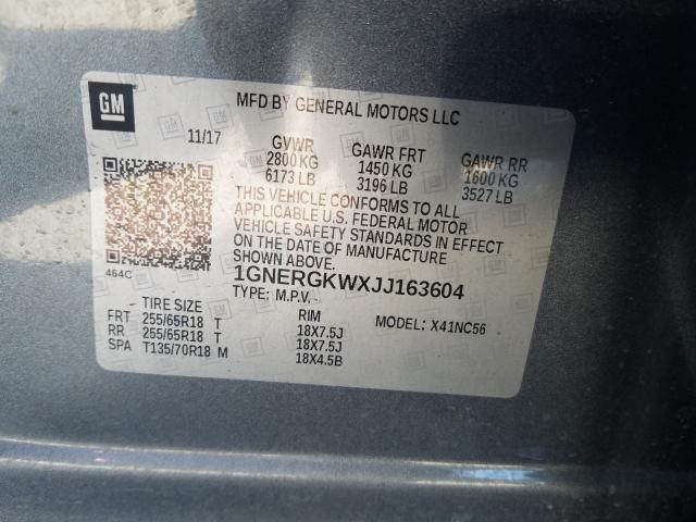 2018 CHEVROLET TRAVERSE 1GNERGKWXJJ163604