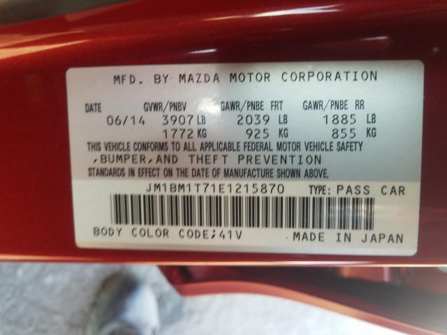2014 MAZDA 3 SV JM1BM1T71E1215870