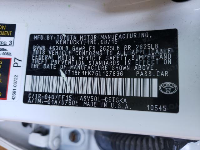 2016 TOYOTA CAMRY LE 4T1BF1FK7GU127896