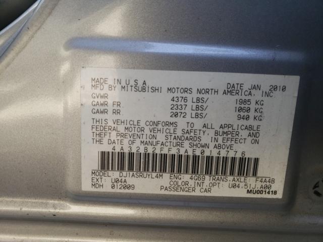 2010 MITSUBISHI GALANT FE 4A32B2FF3AE014776