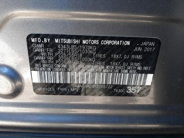 2017 MITSUBISHI OUTLANDER JA4AP3AU3HZ065722