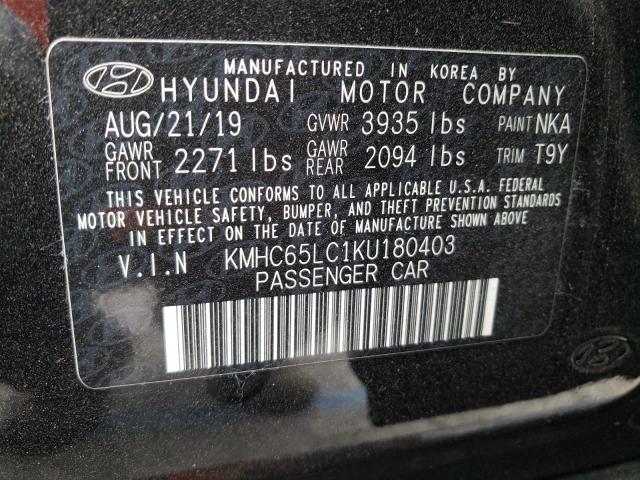 2019 HYUNDAI IONIQ BLUE KMHC65LC1KU180403