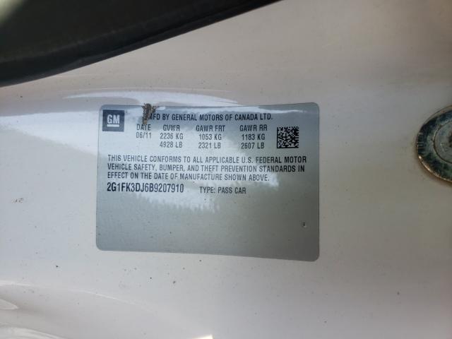2011 CHEVROLET CAMARO 2SS 2G1FK3DJ6B9207910
