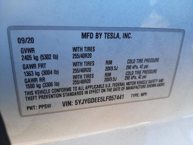 2020 TESLA MODEL Y 5YJYGDEE5LF057441