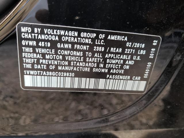 2016 VOLKSWAGEN PASSAT R-L 1VWDT7A38GC029830