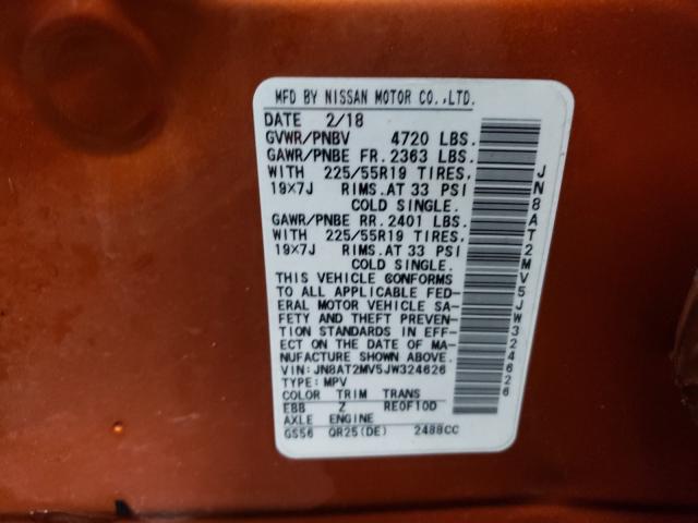 2018 NISSAN ROGUE S JN8AT2MV5JW324626