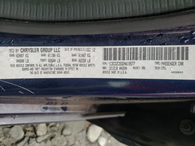 2013 DODGE AVENGER SX 1C3CDZCB3DN619577