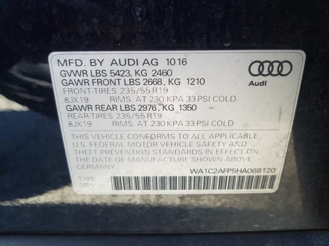 VIN WA1C2AFP5HA068120 2017 Audi Q5, Premium no.10