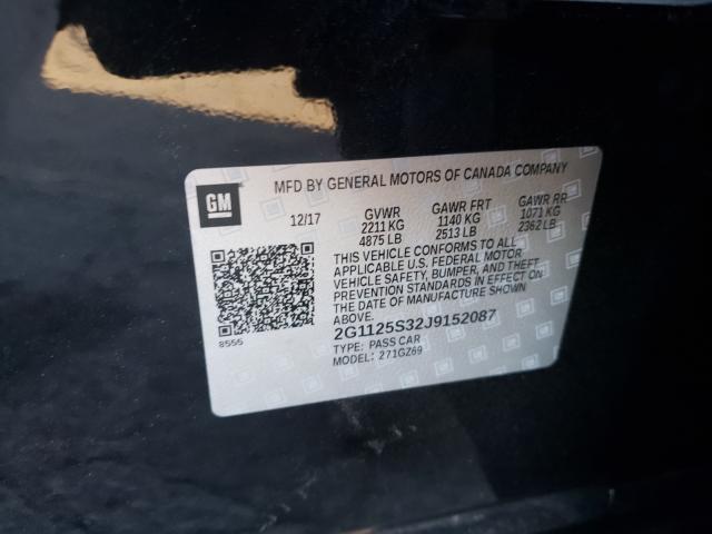 2018 CHEVROLET IMPALA PRE 2G1125S32J9152087