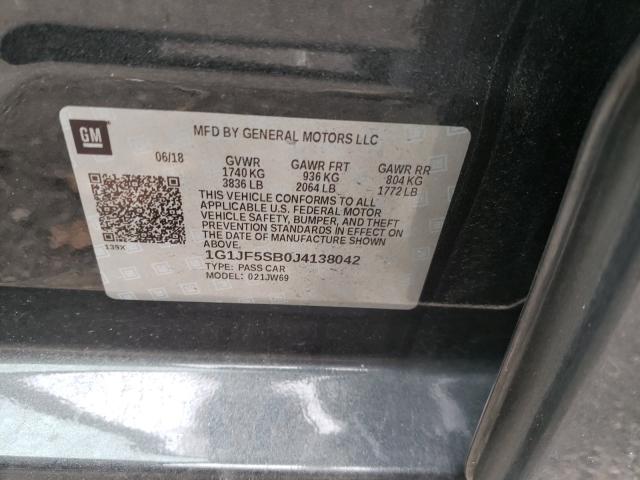 2018 CHEVROLET SONIC PREM 1G1JF5SB0J4138042