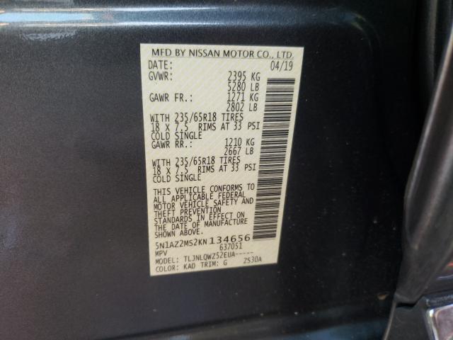 2019 NISSAN MURANO S 5N1AZ2MS2KN134656