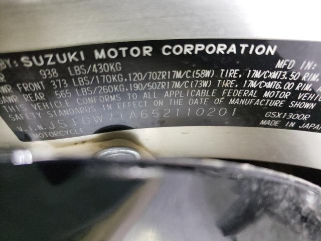 2005 SUZUKI GSX1300 RK JS1GW71A652110201