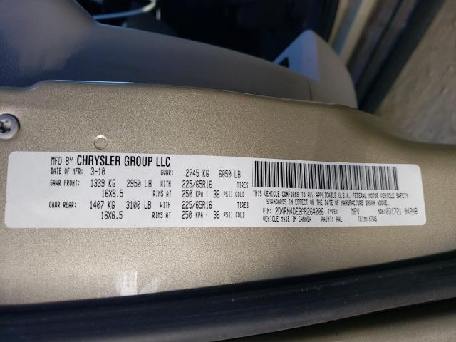 2010 DODGE GRAND CARA 2D4RN4DE3AR264006