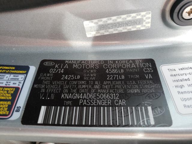 2014 KIA OPTIMA HYB KNAGN4AD6E5066312